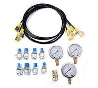 Acouto Kit de Test de Manomètre Hydraulique pour Pelle en Aluminium, Outil de Diagnostic pour un Entretien Facile, le Nettoyage Est élevé et Pratique pour un Manomètre Hydraulique