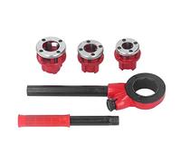 Acouto Kit d'enfilage de Tuyaux à 3 Matrices 62A, Ensemble d'outils de Filetage de Tuyaux à Cliquet pour Acier, les Tubes en Plastique galvanisé Sont Fabriqués de Manière à Ce qu'il soit fabriqué