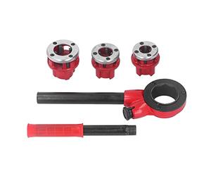 Acouto Kit d'enfilage de Tuyaux à 3 Matrices 62A, Ensemble d'outils de Filetage de Tuyaux à Cliquet pour Acier, les Tubes en Plastique galvanisé Sont Fabriqués de Manière à Ce qu'il soit fabriqué