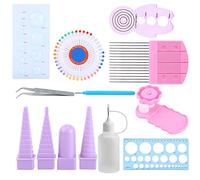 Acouto Kit D'outils de Quilling en Papier 11 sur 1, épingles de Souverain de Peigne de Bricolage Border Border Buddy Set pour les Fleurs, les Animaux, les Feuilles et Plus avec un