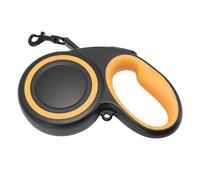 Acouto Laisse Rétractable pour Chien Réfléchissante Ergonomique Tracteur Télescopique Automatique Bande pour Chien pour Entraînement à la Marche en Plein Air 5m Noir et Orange L, pour Chiens (M)