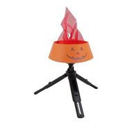 Acouto Lautres à Bougies Décoratives Lumière Extérieure Intérieure Rechargeable avec Support de Hauteur Réglable et Ventilateur intégré pour Halloween et Décor de Noël Lampe à Flamme de Citrouille,