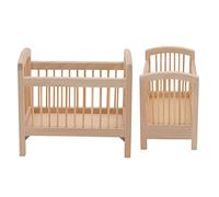 Acouto Lit de bébé Miniature à l'échelle 1/12, Meubles en Bois sans Bavures, Mini Lit de Poupée pour Maison de Poupée, Décorations de Scène de Maison de, Matériau Miniature pour Décoration de