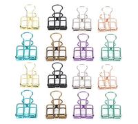 Acouto Lot de 16 Pinces à Queue d'aronde Creuses en Fil de Fer pour Reliure Creuse, Trombones Multicolores pour Bureau, Maison, Cuisine, Conception à Longue Queue, de Documents, Classification des