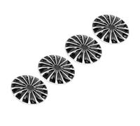 Acouto Lot de 4 Enjoliveurs de Roue de 14 Pouces en ABS à Clipser, avec Ajustement Universel pour la Plupart des Roues en Acier de 14 Pouces, Remplacement pour Citroën AX 205 Seat (Argent Noir)