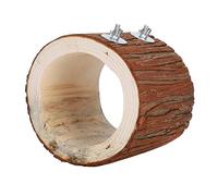Acouto Maison de Couchage pour Hamster, Cachette en Bois de Cèdre, 12,5 X 14 X 15 Cm, Grotte à Suspendre avec Trou d'arbre avec Tapis Antidérapant d'entrée de 10 Cm pour Hamsters, écureuils,