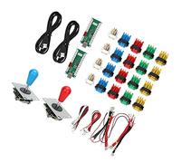 Acouto Manette de Jeu USB à Bascule avec Réglage de la n Rafale, avec Boutons LED, Double Lecteur, Contrôle de Direction Bleu Rouge pour PC, Jeux de DIY (#1)