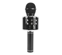Acouto Micro karaoké sans Fil Haut-Parleur HiFi Multifonction Microphone à Condensateur sans Fil Portable avec Lumière LED Noir à Blindage Stable Transmission HiFi Complète et (Black)