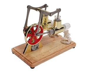 Acouto Modèle de Moteur Stirling Modèle Physique Scientifique de Moteur Stirling à Deux Cylindres Dorés Jouet éducatif Faciliter la Pi Directe de StirlingMoteur de