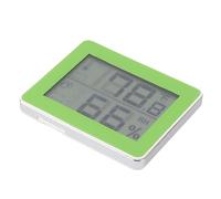 Acouto Moniteur de Température et d'humidité Hygromètre Numérique Ultra Fin alimenté par Batterie avec Support pour Sous-sol Intérieur Image Verte pour Déterminer les Utilisations Moniteur