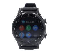 Acouto Montre de Fitness avec écouteurs .39 Pouces Multiples Modes de Sport à Distance Contrôle de La Caméra NFC Watch Silver Shell La Montre Fitness dans Une (Shell Noir (Sangle en Cuir Noir))