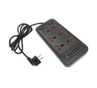 Acouto Multiprise 3000 W 6 Prises 5 Ports USB Type C Multiprise à Reconnaissance de Port Rapide pour Prises de Bureau à l'école à Domicile 5 et 6 Multiprises Rapides avec Interrupteur d'alimentation