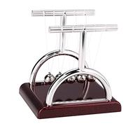 Acouto Newtons Cradle Balance Balls Jouet, Fer en Plastique Pendule Scientifique Décor de Bureau 9,2 X 7,5 X 9 Cm, Démonstration d'élan Soulagement du Stress Apprentissage Physique pour Enfants