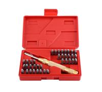 Acouto Numéro de Lettre Automatique Empestation en Métal Punch Stamp Set Tool Kit, 38pc, pour les Artisans et les Artistes, Idéal pour Marquer le Cuir, le Bois et le Métal
