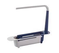 Acouto Organisateur de Lavabo de Cuisine Télescopique avec Support de Serviette, Keep Sink Ridy Ridy Slim Drain Panier, Rangement de Porte-ponge en Plastique pour la Cuisine, Salle de (3)