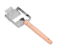 Acouto Outils D'apiculture, Miel Non appuyé sur la Fourchette de Fourche à Double Tête avec Bonne Poignée, équipement Pratique pour L'apiculture, Fournitures (Poignée en Bois Double tête)