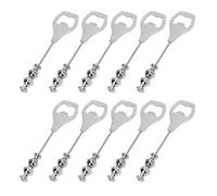 Acouto Ouvre-bouteille en Acier Inoxydable, Ouvre-bière perlé, Outil Artisanal en Acier Inoxydable pour les Ouvertures, Idéal pour les Bars et les Pique-niques, Paquet de 10 Pièces, Taille 14,5 Cm