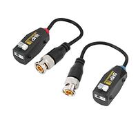 Acouto Paire de Balun Vidéo Passif épissé Haute Définition 8MP, Borne Push, Paire Torsadée, Tube émetteur aux extrémités. Amélioration de la Couleur de Plusieurs Téléviseurs Maillage BNC Résistant