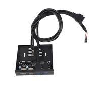 Acouto Panneau Avant de 3,5 Pouces Hub USB3.0 Adaptateur de Support Combo Interne Haute Vitesse à 4 Ports pour PC de Bureau Baie de Disquette de 3,5 Pouces Espace 2 Disques 2 USB Ports USB Panneau