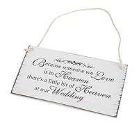Acouto Panneau Suspendu en Bois de Mariage, MDF de Haute qualité, aux Proches Perdus, 20,3x11cm, Décor de Mariage Commémoratif pour les Mariés