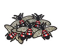 Acouto Patchs en Tissu brodé Abeille Mignonne, 6 Pièces, Applications de Couture à la Mode, Patchs Amusants pour Jeans, Vêtements, Casquettes, Sac à Dos, Chapeaux