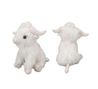 Acouto Peluche Vache Jouet Enfants Doux Mignon Drôle Exquis Peluche Bétail Animal Poupée Maison Chambre Décoration Noir Exquis Belle Attention Globale Modélisation Parfaite Belle Attirer de (White)