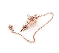 Acouto Pendule Spirituel en Métal, Guérison du Pendule dans le Pendule, équilibre, Identifier le Champ D'énergie, Pendule à L'épreuve des Drop avec des Tests de Chaîne pour les Chakras, (Or rose)