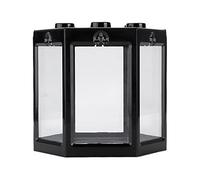 Acouto Petit Aquarium de Poisson Hexagonal, Mini Aquarium Portable pour Poisson Betta, Décoration de Bureau Superposable, Plastique Durable avec Coins Arrondis, Facile à Nettoyer et à (Black)