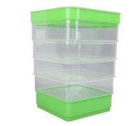 Acouto Plateau de Germination Transparent, Plateaux de Sprouter à 4 Niveaux de Graines de Grande capacité, Porte-semets de Grande capacité avec des Trous de Vidange et un Plateau de (Avec Sunshade)