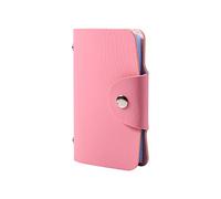 Acouto Porte-Cartes de Crédit en Cuir PU, étui de Poche, Portefeuille 24 Emplacements, Pratique, Conception à Boucle Haute et PU Fin, Beau Traitement de Carte de Couleur, Fermeture de Fente de (Pink)