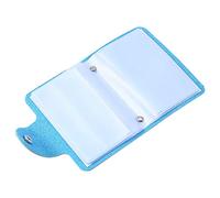 Acouto Porte-Cartes de Crédit en Cuir PU, étui de Poche, Portefeuille 24 Emplacements, Pratique, Conception à Boucle Haute et PU Fin, Beau Traitement de Carte de Couleur, Fermeture de Fente de (Blue)