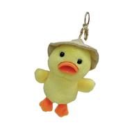 Acouto Porte-clés de Sac à Dos en Forme de Canard, Doux, Premium, Mignon, Choix de, âges, Peluche Courte en Coton PP (Style de chapeau avec boucle dorée)