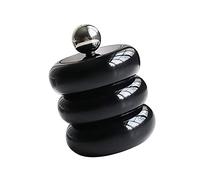 Acouto Porte-coton-tige de Salle de Bain, Support Qtip en Résine, Style Nordique, Anti-poussière, avec Couvercle pour Salle de Bain (Noir trois couches)
