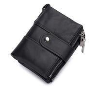 Acouto Portefeuille en Cuir de Vache Vintage pour Hommes, Porte-Cartes, Porte-Monnaie avec Chaîne, 13 Emplacements pour Carte d'identité Vintage, Multifonctionnel, Super fabriqué, 2 Fenêtres en