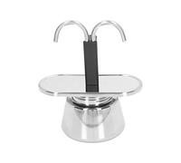 Acouto Pot Moka, Cafetière en Acier Inoxydable avec Conception à Double Tuyau, capacité de 100 Ml, Parfaite pour les Amateurs d' et de Latte