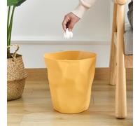 Acouto Poubelle en Plastique Moderne Unique, Corbeille à Papier froissé Irrégulière, Petite Poubelle à Dessus Ouvert pour Salle de Bains et Cuisine (YELLOW)