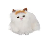 Acouto Poupée de Chat Simulée en Peluche Douce, Yeux Ouverts, Jouet Modèle Animal Mignon Réaliste pour la Décoration de Bureau, Jolie Belle Ouverture Est Un Chat Jouet Adorable Qui Est Une Belle