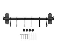 Acouto Rack de Support de Couvercle en Pot Mural de 40 Cm avec 6 Crochets - Space Aluminium Punch Installer Kitchen Organizer pour le Rangement du Couvercle et des Ustensiles, Noir