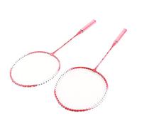 Acouto Raquette de Badminton 2 Joueurs, Poignée Fendue Super Légère, Ensemble de Raquettes de Badminton en Alliage de Fer pour Enfants Débutants, Rouge, Profitez en Famille Super 2 Your and are Two