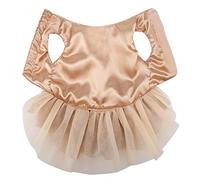 Acouto Robe de Mariée pour Chien en Polyester à Paillettes - Jupe Princesse à Bulles - Ajustement Doux - Détail Floral pour Petits Chiens - Taille S - Tenue Photo pour Fête de Mariage (L)