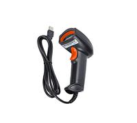 Acouto Scanner de Codes-Barres Portatif, Lecture à 360 °, Lecteur QR USB, Lumière Conçue, Lecteur de Codes-Barres, de, de Portatif, Scanner de, Pistolet, Code- USB Filaire (Noir et Orange)