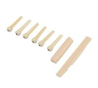Acouto Selle d'écrou de Guitare Folk ABS avec 6 Broches de Pont, Kit d'accessoires pour Instruments pour le Remplacement et 6 Broches Plus Faciles