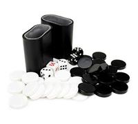 Acouto Set Portable Travel CH Games pour Enfants et Adultes Pliage Board G Travel Set Set Travel Cha Games Craft Les Vantardises Résilientes en Bois de Haute qualité de Haute qualité. avec PU (Black)