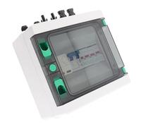 Acouto Solar PV Combiner Box Multi Fonction 15A Disjoncteur de Circuit de Protection contre L'éclair Fusible pour le Système de Production D'énergie Solaire, étanche, 2 Cordes, Matériau ABS