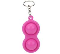 Acouto Soulagement de Stress Keychain Push Bulle Clés de la Main du Puzzle Sensoriel Jouet Silicone pour Les élèves Adultes Enfants (Pink)