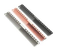 Acouto Space Aluminium Peigne Set Anti-statique Large Brosse à Cheveux à Dents Fines pour Outil de Coiffeur 3pcs pour la Maison et la Boutique de Coiffure Champagne, or Rose, Noir