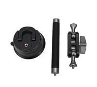 Acouto Support à Ventouse pour Caméra, Double Rotule à 360 Degrés avec Tige D'extension de 15,5 Cm pour Caméra 360 Action 6 5 Pro, Support Ventouse en Alliage D'aluminium pour