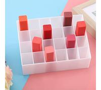Acouto Support de Rouge à Lèvres, Organisateur de Rouge à Lèvres, 24 Grilles, Boîte de Rangement avec Fond Stable, Design élégant, Rangement Pratique pour Outils de Maquillage, Blanc (WHITE)