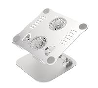 Acouto Support pour Ordinateur Portable avec 2 Ventilateurs de Refroidissement Support de Refroidissement pour Ordinateur Portable pour Ordinateurs Portables de 10 à 17 3 Pouces Argent de Haute