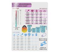 Acouto Tableau de Conversion de Cuisine Magnétique, Poids Guide de Température des Liquides Recette Magnétique Réfrigérateur Congélateur Guide de Durée de Conservation pour la Cuisson(1 Simple)